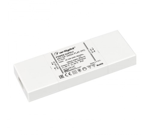 Блок питания ARV-SP-24024-FLAT-PFC (24V, 1A, 24W) (Arlight, IP20 Пластик, 5 лет)  033259  Arlight