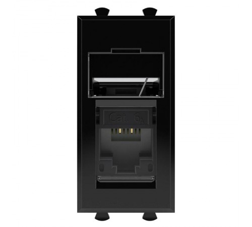 Компьютерная розетка "Черный квадрат" "Avanti" RJ-45 модульная, кат. 6А, 1 мод  4402371  DKC