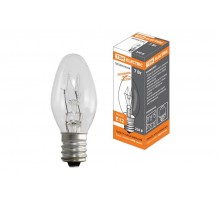 Лампа накаливания "Свеча мини прозрачная" 7 Вт-230 В-50 Гц-Е12,  SQ0332-0054  TDM