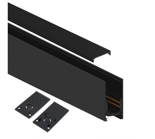 Шинопровод для низковольтных трековых светильников, черный, 1м накладной/подвесной, CABM1000  41959  FERON