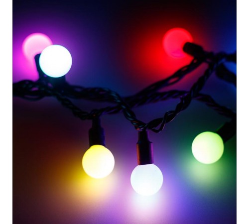 Светодиодная гирлянда ARD-BALL-PRO-D23-10000-BLACK-80LED RGB (230V, 7W)  025622  Arlight