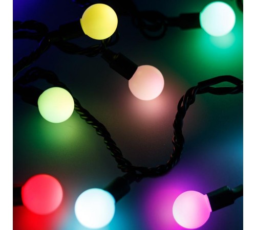 Светодиодная гирлянда ARD-BALL-PRO-D23-10000-BLACK-80LED RGB (230V, 7W)  025622  Arlight