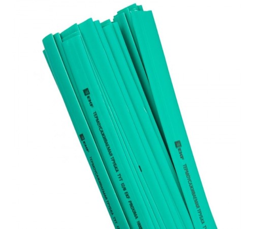 Термоусаживаемая трубка ТУТ нг 12/6 зеленая EKF PROxima  tut-12-j-1m  EKF