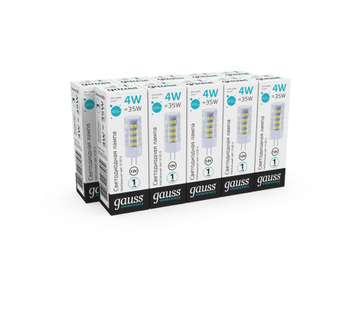 Лампа светодиодная Elementary G4 12V 4W 400lm 4100K керамика LED 1/10/200  10724  Gauss