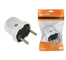 Вилка б/з белая 6А 250В   SQ1806-0001  TDM