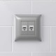 Компьютерная розетка RJ-45 без шторки в стену, кат.5е двойная, "Avanti", "Закаленная сталь"  4404664  DKC