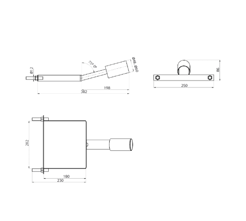 Кронштейн для уличных светильников на столб 430х260х130 D48мм  903265402  Gauss