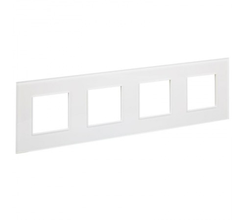 SKANDY Рамка 4-местная SK-F24W стекло арктический белый   SK-M42-G-K01  IEK