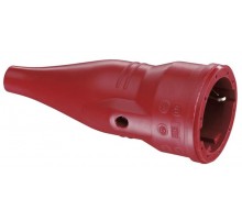 Розетка кабельная резиновая с мультизаземлением IP44, 16A, 2P+E, 250V, (красный)  1479040  ABL Sursum