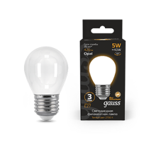 Лампа светодиодная Black LED Filament Шар OPAL E27 5W 420lm 2700K  105202105  Gauss