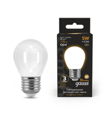Лампа светодиодная Black LED Filament Шар OPAL E27 5W 420lm 2700K  105202105  Gauss