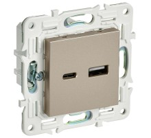 SKANDY Розетка USB A+C 18Вт SK-R13Sh шампань  SK-U22-018-K37  IEK