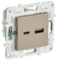 SKANDY Розетка USB A+C 18Вт SK-R13Sh шампань  SK-U22-018-K37  IEK