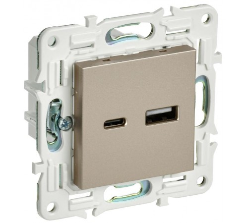 SKANDY Розетка USB A+C 18Вт SK-R13Sh шампань  SK-U22-018-K37  IEK