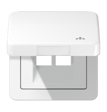 Накладка и крышка для двойных UAE розеток с символом "сеть"; термопласт; белый  CD590KLLANWW  Jung