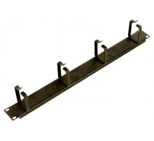 Органайзер кабельный горизонтальный 19" 1U, 4 кольца, цвет черный  ГКО-4.62-9005  ЦМО