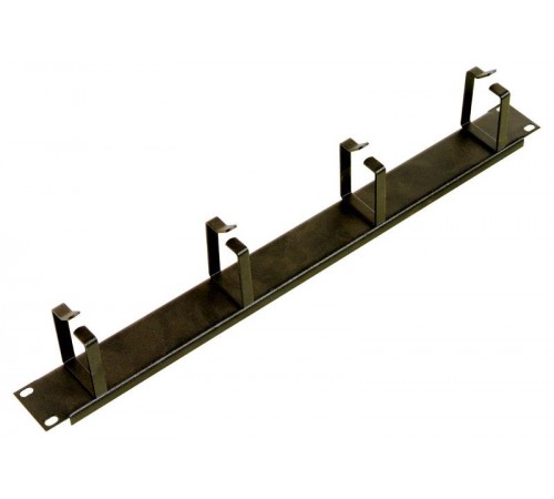 Органайзер кабельный горизонтальный 19" 1U, 4 кольца, цвет черный  ГКО-4.62-9005  ЦМО