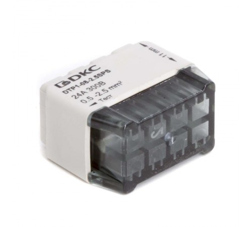 Клеммная колодка на 8 проводника до 2,5 кв. мм. на токи до 24А  DTP1-08-2.5SPS  DKC