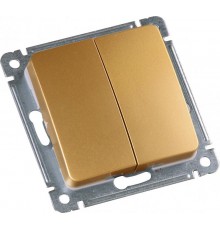 ВС10-4621-07 Выключатель скрытой установки, двухклавишный, двухполюсной, зл.  ВС10-4621-07  HEGEL