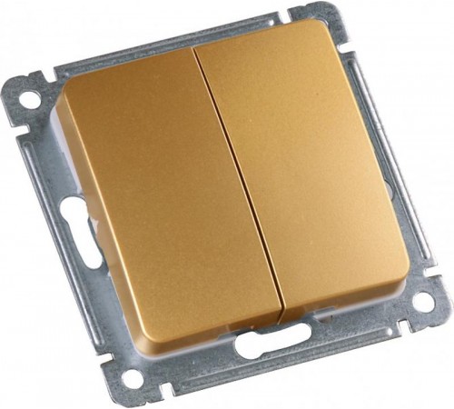 ВС10-4621-07 Выключатель скрытой установки, двухклавишный, двухполюсной, зл.  ВС10-4621-07  HEGEL