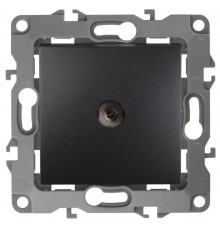 Розетка TV 12-3101-05 одиночная,  антрацит  Б0014709  ЭРА