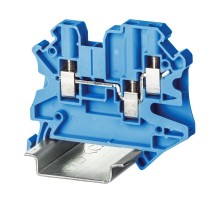 Клемма проходная, винтовой зажим, 3 точки подключения, 4 кв.мм, синяя  TUR-4-TWIN-BU  DKC