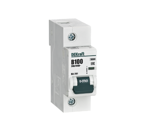Автоматический выключатель 1Р 100А х-ка B ВА-201 10кА  13035DEK  DEKraft