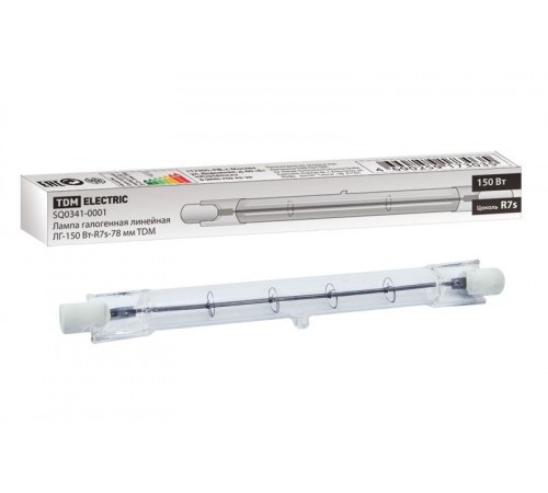 Лампа галогенная линейная КГ  150Вт R7s 78мм  SQ0341-0001  TDM