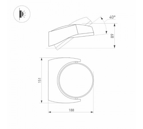 Светильник LGD-EYE-WALL-6W Warm3000 (GR, 117 deg, 230V)  029979 Arlight