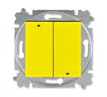 ABB Levit Жёлтый / дымчатый чёрный Выключатель жалюзи 2-кл. без фиксации клавиш  3559H-A88445 64W  2CHH598845A6064  ABB
