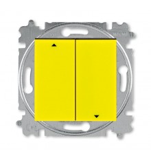 ABB Levit Жёлтый / дымчатый чёрный Выключатель жалюзи 2-кл. без фиксации клавиш  3559H-A88445 64W  2CHH598845A6064  ABB