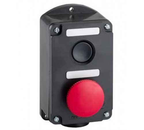 ПКЕ 212-2 У3, 10А, 660В, 2 элемента, чёрный цилиндр и красный гриб, накладной, IP40, пост управления (ЭТ)  ET519069  Электротехник