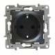 Etika Антрацит Розетка с заземлением со шторками, винтовые клеммы, 16А, 250 В  672622  Legrand