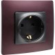 Etika Антрацит Розетка с заземлением со шторками, винтовые клеммы, 16А, 250 В  672622  Legrand