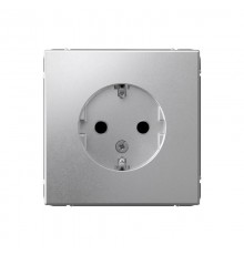 ArtGallery Алюминий Розетка с заземлением, со шторками, 16А, механизм  GAL000345  SE