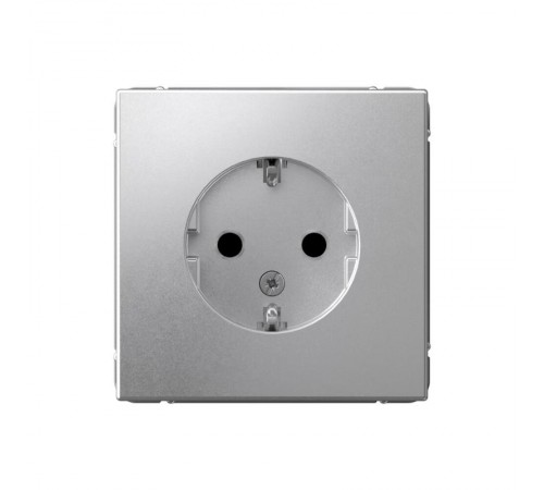 ArtGallery Алюминий Розетка с заземлением, со шторками, 16А, механизм  GAL000345  SE