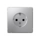 ArtGallery Алюминий Розетка с заземлением, со шторками, 16А, механизм  GAL000345  SE