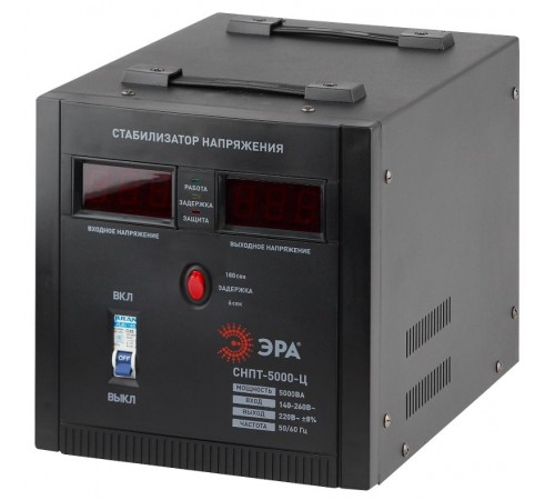 Стабилизатор напряжения СНПТ-5000-Ц   переносной, ц.д., 140-260В/220/В, 5000ВА (32) Б0020162  ЭРА