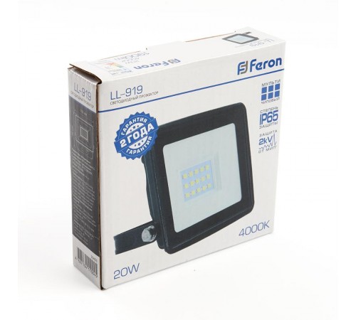 Прожектор светодиодный LL-919 IP65 20W 4000K  29493  Feron