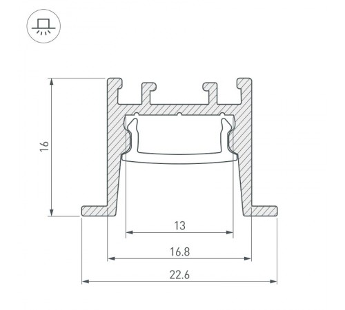Профиль SL-COMFORT-2316-F-2000 ANOD (Arlight, Алюминий)  031768  Arlight