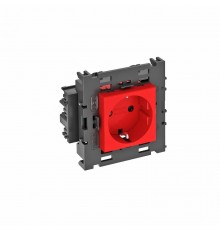 Розетка одинарная 0° Modul45connect с з/к, 250 В, 16A (красный) (STD-D0C8 SRO1)  6120418  OBO Bettermann