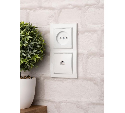 Минск Рамка 2-местная вертикальная белая EKF Basic  ERM-G-312-10  EKF