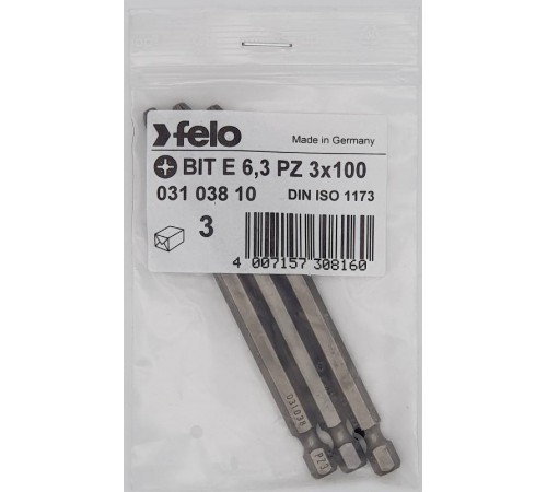 Бита крестовая серия Industrial PZ 3X100, 3 шт  03103810  Felo