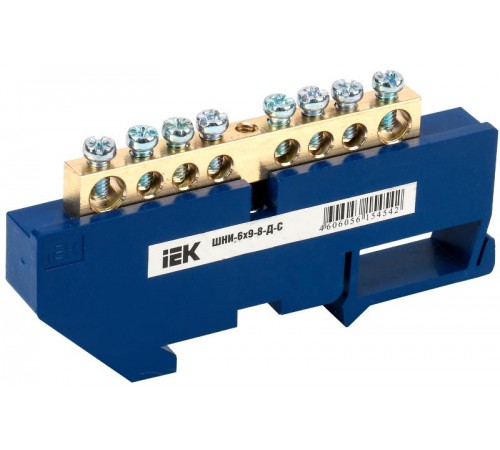 Шина N ноль на DIN-изоляторе ШНИ-6х9-8-Д-С  YNN10-69-8D-K07  IEK