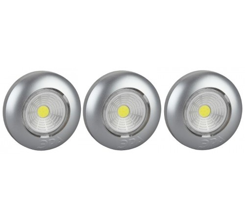 Светильник пушлайт (подсветка)  1хLED (COB) 3xAAA SB-504 Аврора серебристый (3 шт. в коробке)  Б0031043  ЭРА