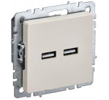 BRITE Розетка USB A+A 3,1А РЮ10-1-БрКр бежевый  BR-U21-D31-K10  IEK