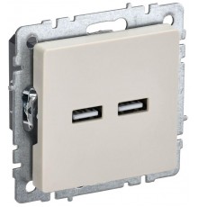 BRITE Розетка USB A+A 3,1А РЮ10-1-БрКр бежевый  BR-U21-D31-K10  IEK