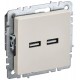 BRITE Розетка USB A+A 3,1А РЮ10-1-БрКр бежевый  BR-U21-D31-K10  IEK