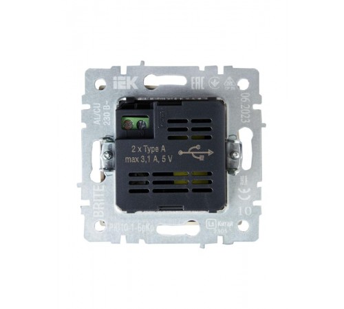 BRITE Розетка USB A+A 3,1А РЮ10-1-БрКр бежевый  BR-U21-D31-K10  IEK