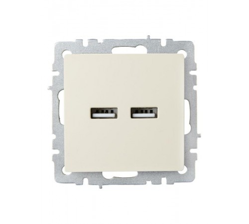 BRITE Розетка USB A+A 3,1А РЮ10-1-БрКр бежевый  BR-U21-D31-K10  IEK